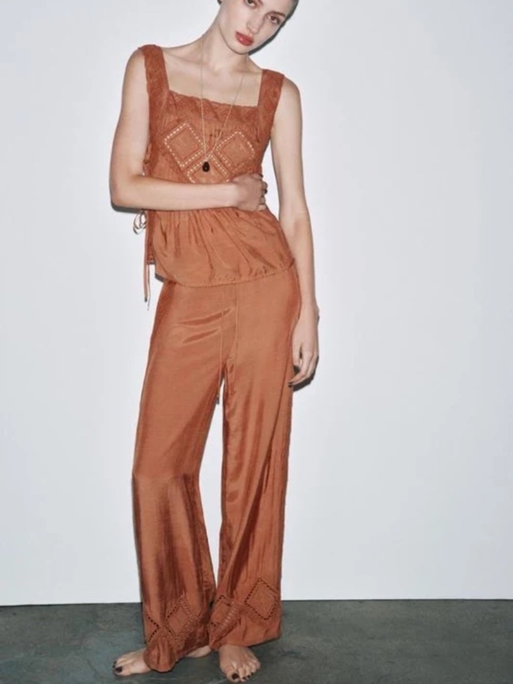 Limited Edition NWT Zara Limited Edition Argyle Lace Pants - Size M